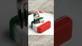 ASMR: Cutting a Realistic Iranian Flag Block - Surprisingly Soft!