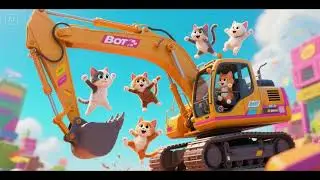 Baby Kittens Jump to the Excavator Beat 🐱🚜 | Kids Song