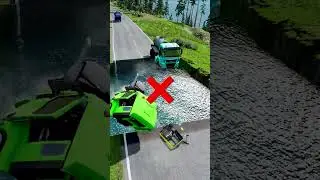Tanker trucks vs massive water pit #98 | #doublespeedbumps  #carsvswaterpit #carsvsdeepwater