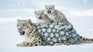 Tiny Heroes✨ 🐆: Snow Leopard Cubs Save Their Mom From danger | Compassion Paws #animalrescue