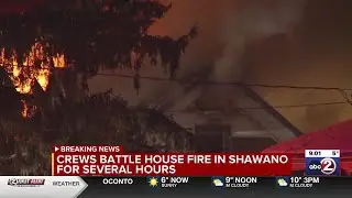 Shawano home continues burning hours after fire