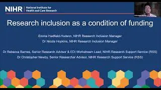 Research inclusion as a condition of funding: researchers and research support staff webinar