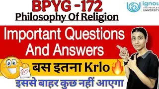 BPYG- 172 | Important Questions And Answers| June 2025 Exam| Ignou classes by Nisha| IGNOU