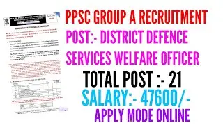 Ppsc under district defence services welfare officer recruitment 2025