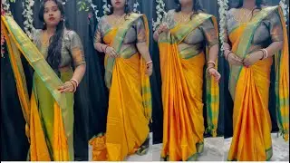 how to wear saree woven kanjivaram cotton silk art silk saree/Saree Draping style/Saree Draping 