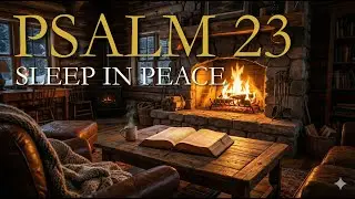 Psalm 23 for Sleep & Anxiety - Relaxing Cozy Fireplace with Bible Verses (1 Hour)