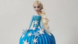 Princess elsa dress cake