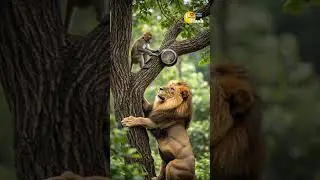 Monkey vs Lion &ndash; Jungle Mein Tawa Attack 😂🐒 | AI Jungle Shorts