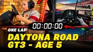 5 Year Old Sets Lap at Daytona 24 Hours In A Ferrari 296 GT3 on Assetto Corsa Onboard and Pedal Cam