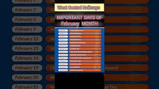 Important Days and Dates of February Month #importantdays #importantdates #februarydates #days #wcr