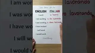Learn Italian 🇮🇹 - The verb &ldquo;to work&rdquo; 📚