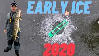 TIP-UP FISHING CRYSTAL CLEAR ICE | EARLY ICE FISHING 2020 | CATCH AND RELEASE | FOX LAKE WISCONSIN
