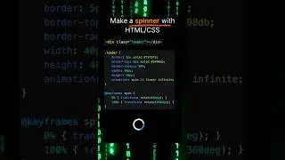 Make a spinner with HTML/CSS 