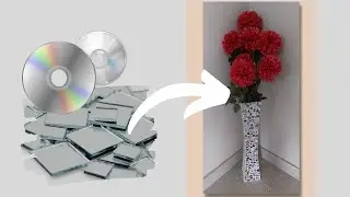 FLOWER VASE from waste CD & DVD | CRAFT MIRRORS |💿