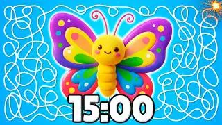 15 Minute [SPRING] Butterfly Timer 💫🦋💥 | Cozy Study Countdown!