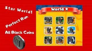 Super Mario Run | Full Star World - All Black Coins - Perfect Run