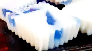 Blue Pea Coconut Milk Jelly / Agar agar Bunga Telang dan santan
