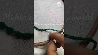 Double knot stitch for beginners/Palestrina double knot stitch/Twilling embroidery stitch#shorts