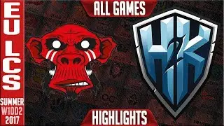 H2K vs Mysterious Monkeys Highlights ALL GAMES Week 10 EU LCS Summer 2017 H2K vs MM