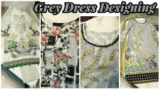 Beautiful and Affordable Gray  Lawn Dresses/Descent Grey Dress Designing Ideas/Home Stitched Dresses