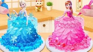 Frozen Elsa & Anna Doll Dress Cakes ❄️🎂 | アナとエルサのドールドレスケーキ | Sweet Japan