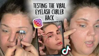 CUT CREASE IN 2 MINUTES? - TESTING OUT AN EYELASH CURLER CUT CREASE MAKEUP HACK