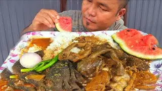 BEEF INNARDS INTESTINE MUKBANG 🔥