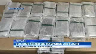 Over 220 lbs of cocaine found in New Zealand from a Hawaiian Airlines flight