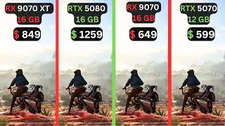 RX 9070 XT vs RTX 5080 vs RX 9070 vs RTX 5070  | Ryzen 7 9800X3D | Test in 22 Games