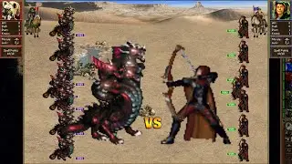 Heroes 3 COMBAT 9999 each slot Nightmare Hydras vs Lava Sharpshooters