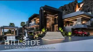 Inside a Billionaire Hillside Mansion: Contemporary Stone, Glass & Luxury Design