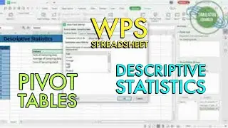 DESCRIPTIVE STATISTICS USING PIVOT TABLES  PART-1 | WPS SPREADSHEET