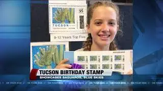 Cristate saguaro design wins 2019 Tucson birthday stamp contest