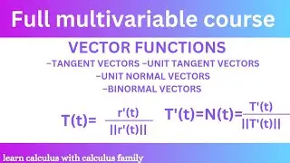 Understanding Tangent, Normal, and Binormal Vectors in Multivariable Calculus