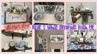 BLUE AND WHITE DECORATE WITH ME | SUMMER DECORATING | CHINOISERIE HOME DECOR