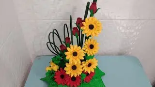 Arranjo de gerbera com botão da rosa em eva