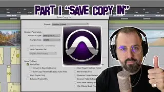 «Сохранить копию в» с помощью Pro Tools (копировать все файлы)