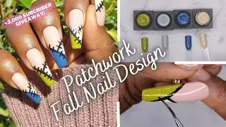Easy Patchwork Nails | Making Custom Press On Nails | Madam Glam Pudding Gel Review | 3k Giveaway