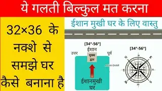 ईशान मुखी घर का वास्तुशास्त्र || ishan facing home Vastu || 32×36 House plan idea ||