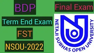 NSOU FST BDP Term End Final Exam 2022 | FST paper Answer 2022 |