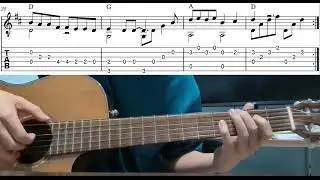 Rhythm Of The Rain (The Cascades) - Easy Fingerstyle Guitar Playthrough Tutorial Lesson With Tab