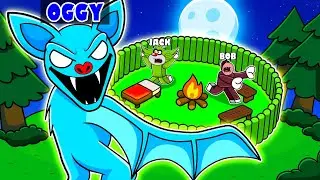 Roblox Oggy Playing Modded 99 Nights Of Forest Using Unlimited Cheats !