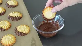 Only 5 Ingredient Vanilla Butter Cookies Dipped in Chocolate | Quick and Easy Recipe