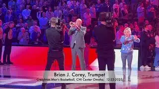 Brian J  Corey, National Anthem.  Creighton Men's Basketball @ CHI Center. 12-22-2025