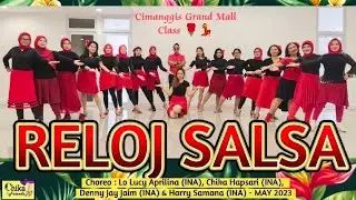 RELOJ SALSA | Line Dance | Demo by Group One - CGM Beginner Class - Chika & Friends