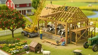 Miniature Rebuild: Restoring the Farm Barn and Cow Shed After an Arson Attack 🔥🏚️