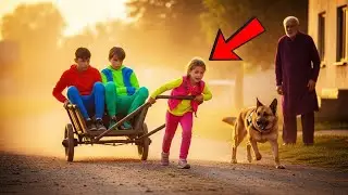 Little girl forced to pull a cart&hellip; until a police dog stops the worst from happening.