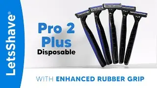 LetsShave | Pro 2 Plus Disposable Razor for Men | 2 Blades with Rubber Grip