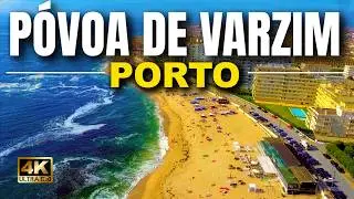 PÓVOA DE VARZIM Portugal 4K 🇵🇹 | Relaxing Beach Walk • Coastal City Walking Tour (No Talking)