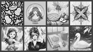 Color by Number Libra Portrait, Autumn Pie & Swan Pond Hey Color app  #coloringbook